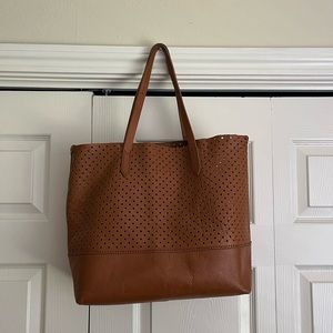 Jcrew perforated leather tote